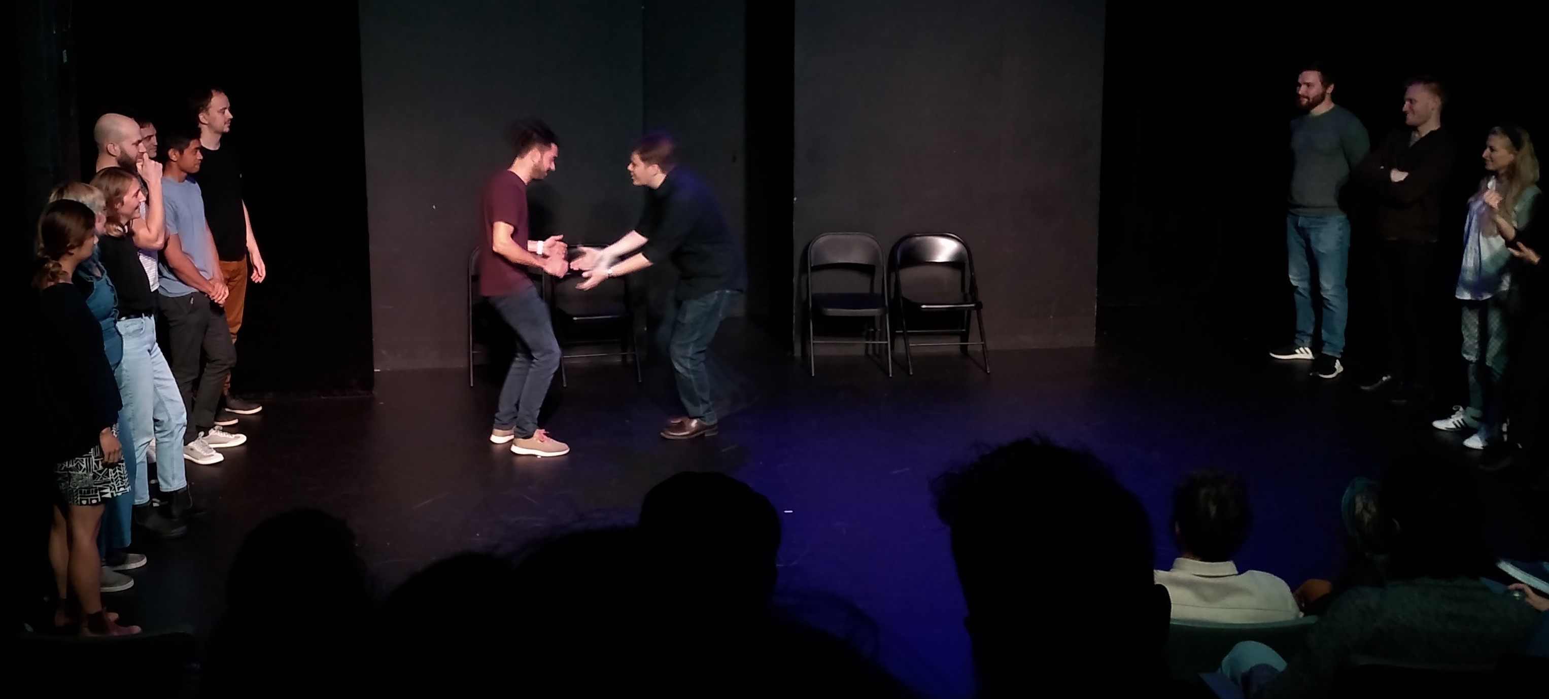 One person pleading with another.